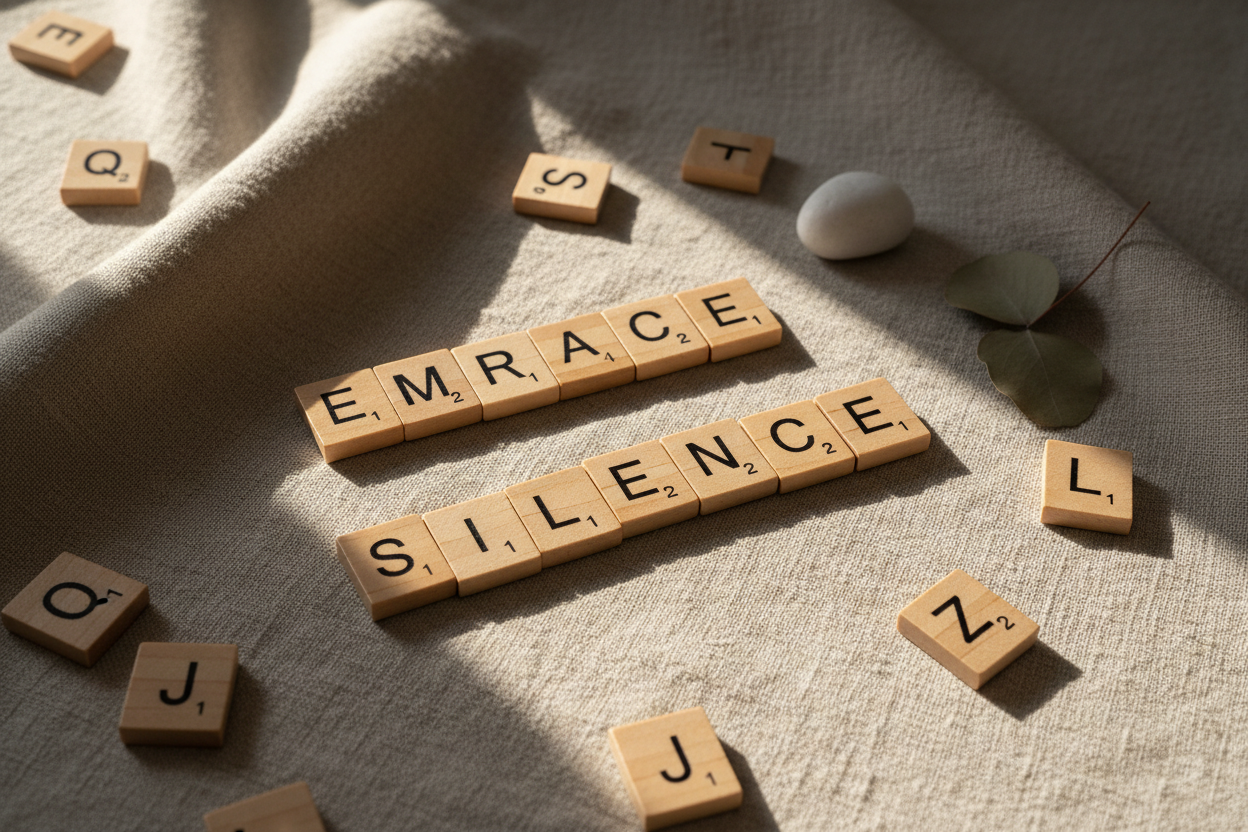 Scrable stenen Embrace Silence