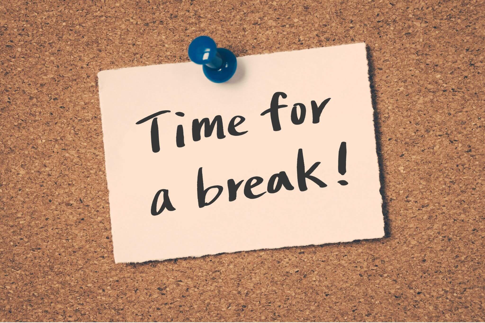time for a break op prikbord
