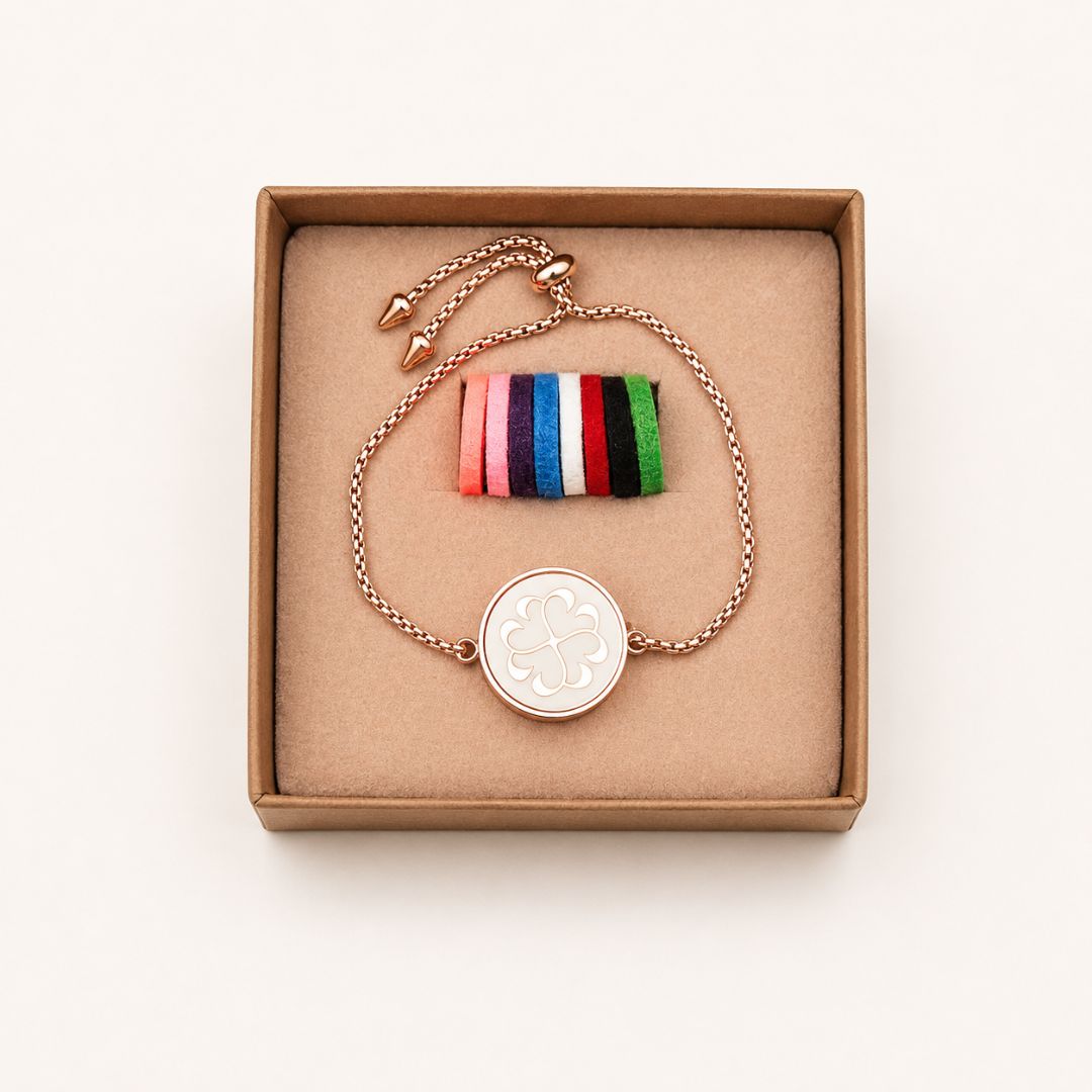 Tiny Moments Geurarmband in open sierradendoosje met viltjes