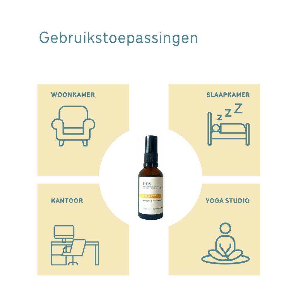 Roomspray Vitality gebruikstoepassingen