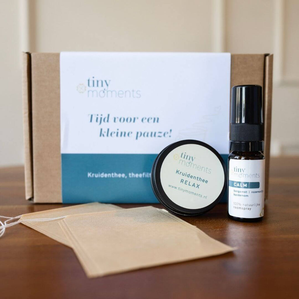 Tiny Pause Box doos en inhoud sfeerfoto